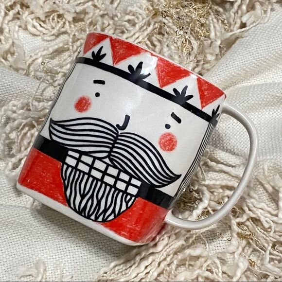 ANTHROPOLOGIE Friendly Face Santa Mug KraftyK - Picture 1 of 7